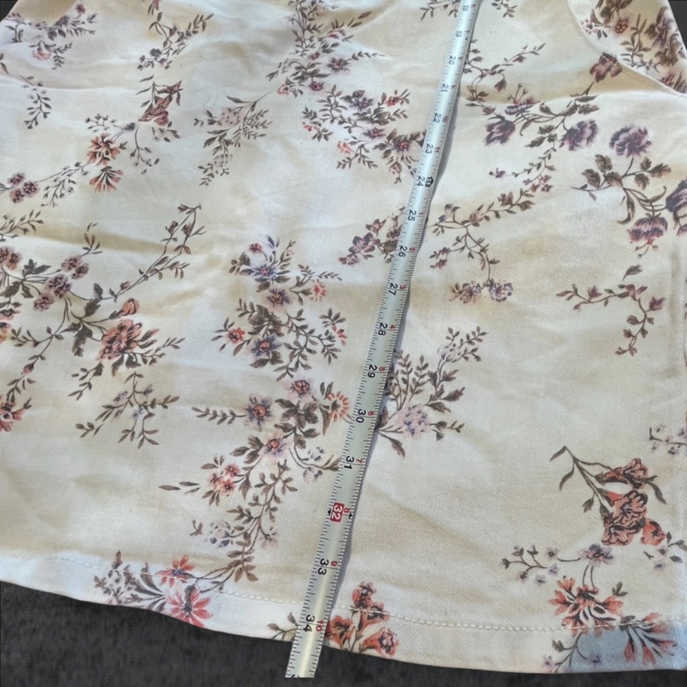 No Boundaries Overall Dress Floral White Denim 2XX/19 - Picture 8 of 16
